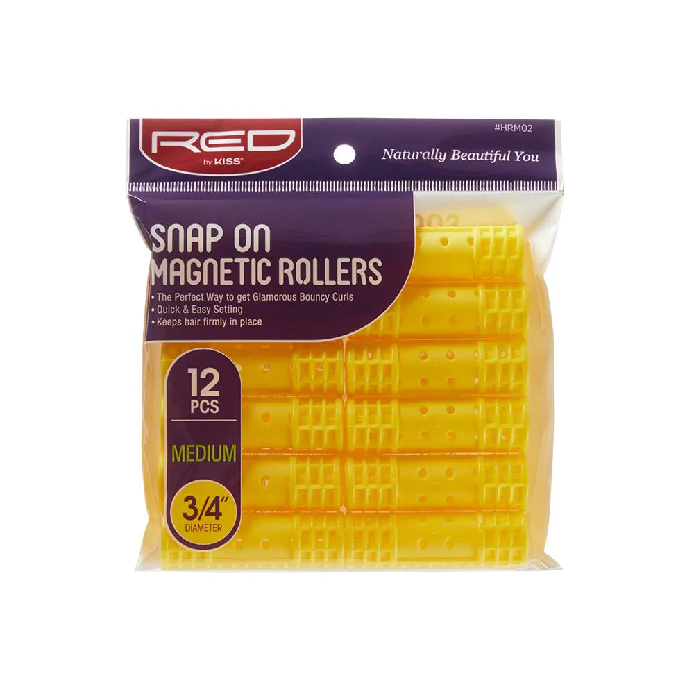 Red By Kiss Snap On Magnetic Rollers Yellow Medium