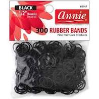 Annie 300ct Rubber Bands Black