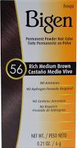 Bigen Permanent Powder Hair Color #56, Medium Rich Brown
