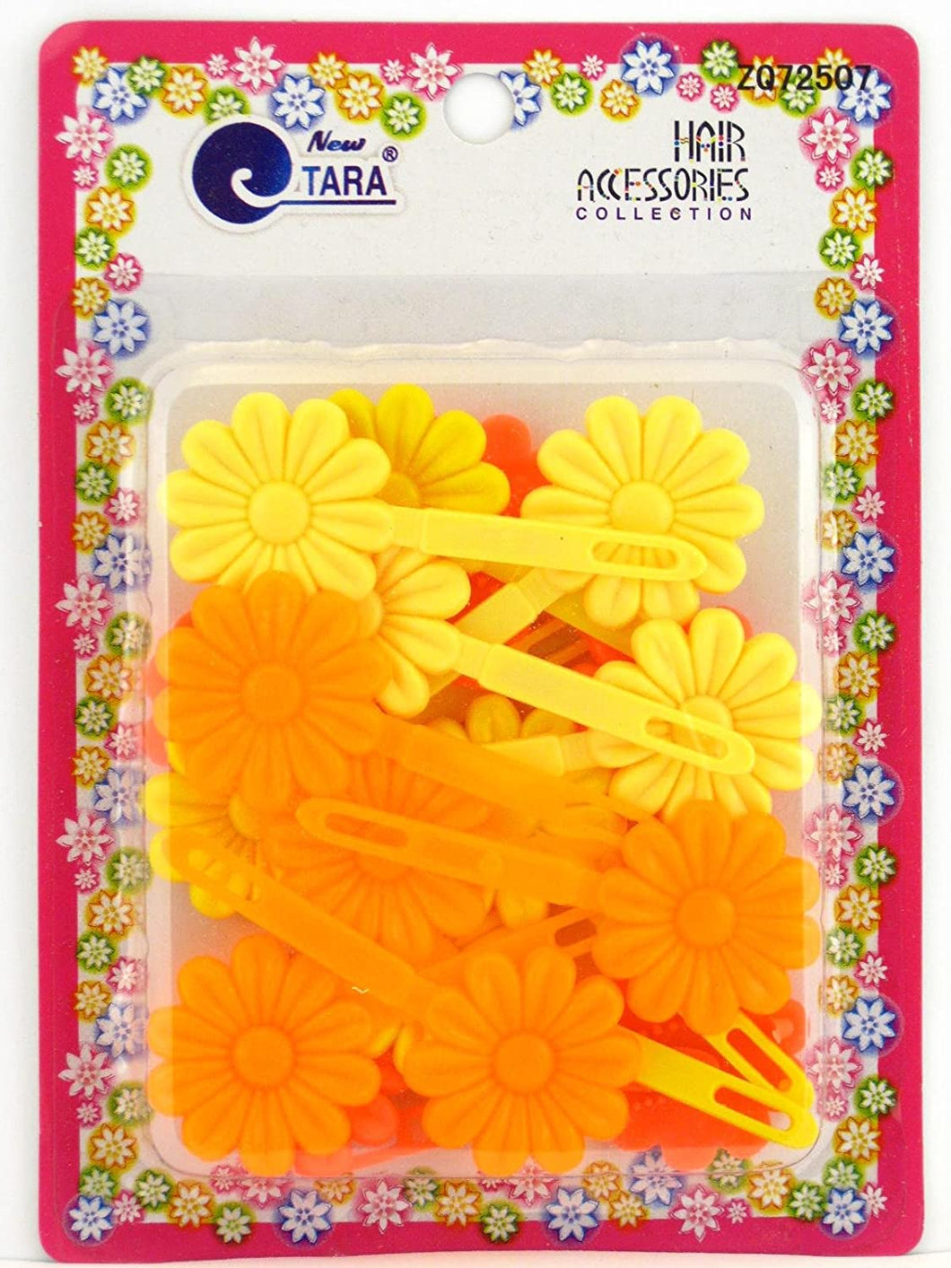 Tara Flower Barrettes Yellow & Orange